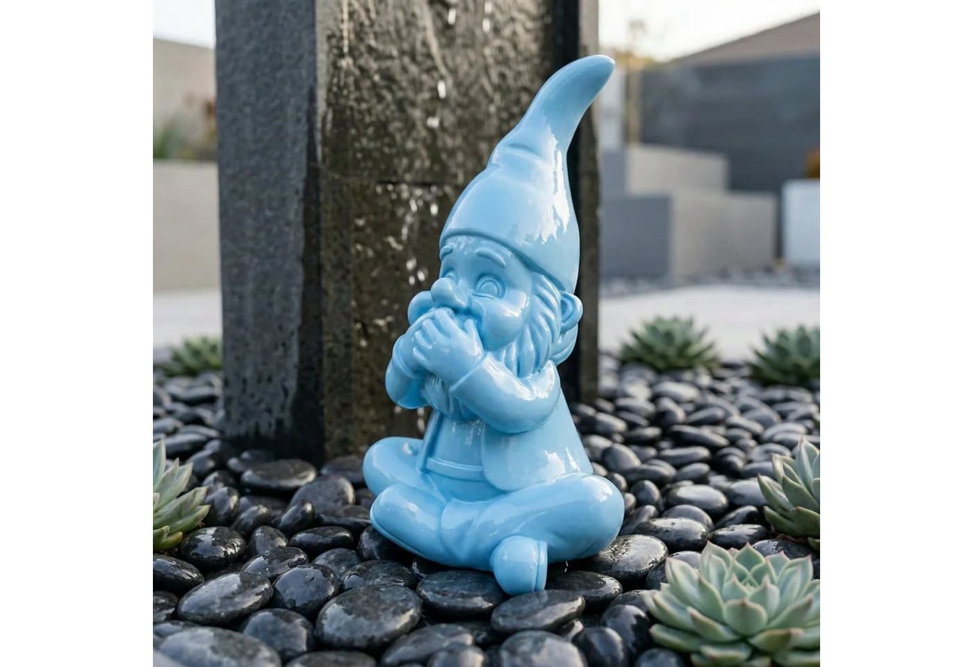 colourliving Gartenzwerg MutePoser Pastell-Hochglanz Blau