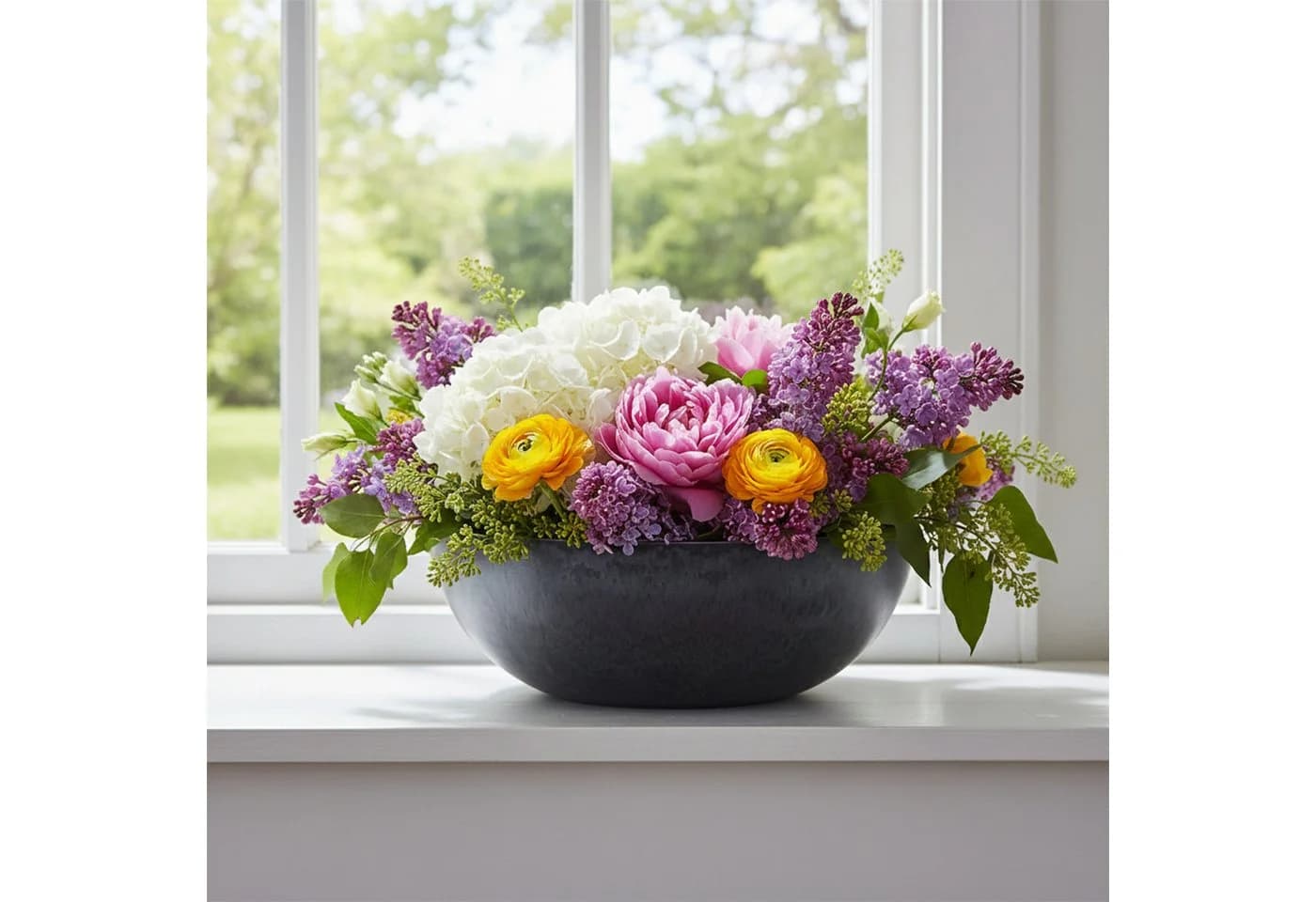colourliving Pflanzschale „Bowl“ Serie Stone Anthrazit/Sand