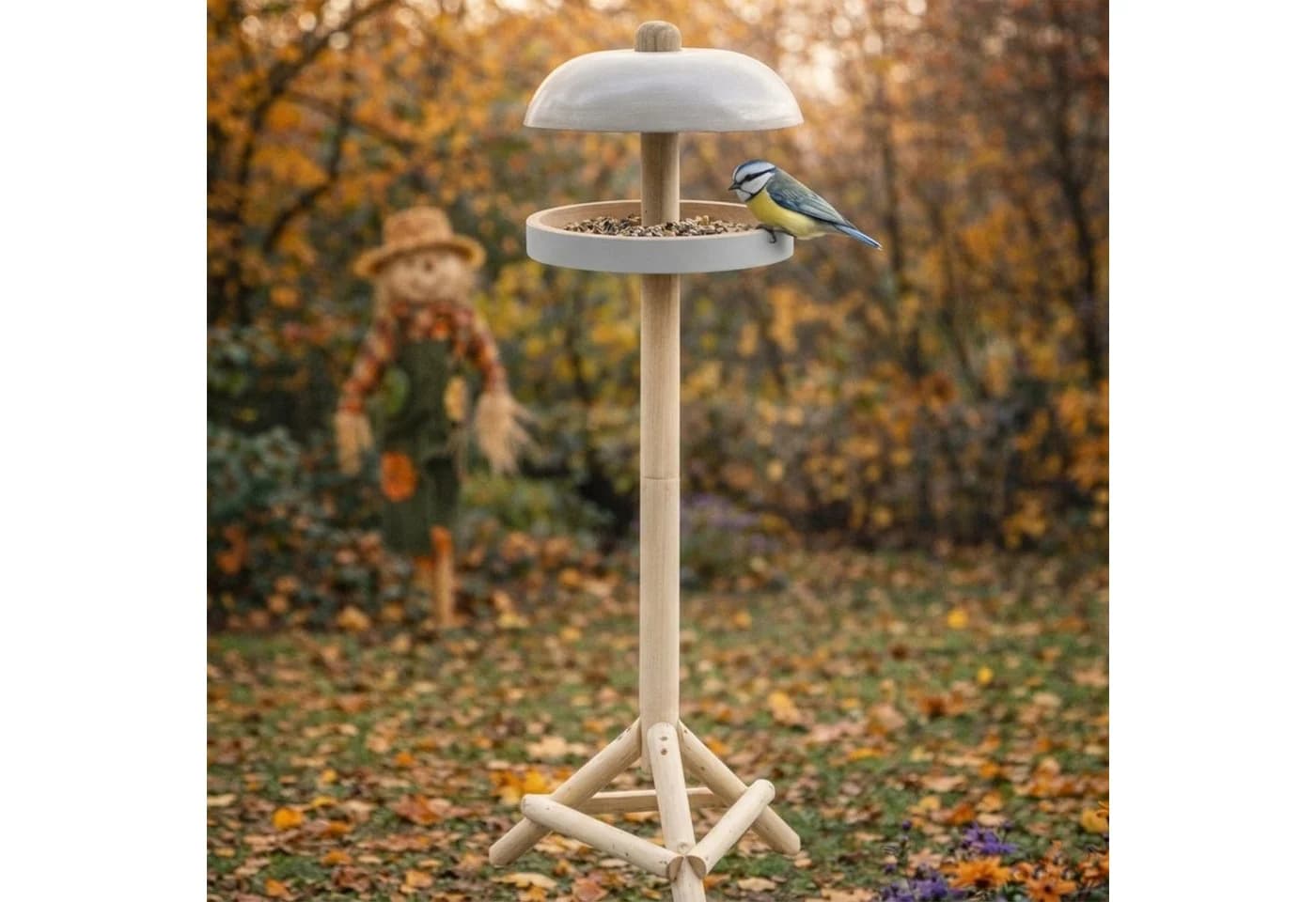 colourliving Vogelhaus mit Ständer Modernes Design Grau