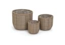 colourliving Pflanzkübel Gala 3er-Set Naturgrau Polyrattan Bild 2
