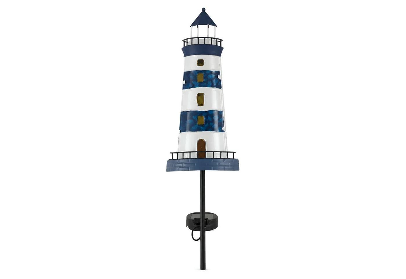 colourliving LED Solar-Gartenstecker Leuchtturm & Segelboot Maritim Metall - Bild 2