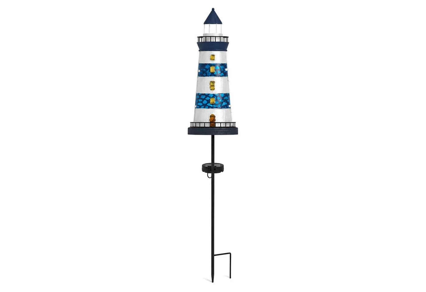 colourliving LED Solar-Gartenstecker Leuchtturm & Segelboot Maritim Metall - Bild 4