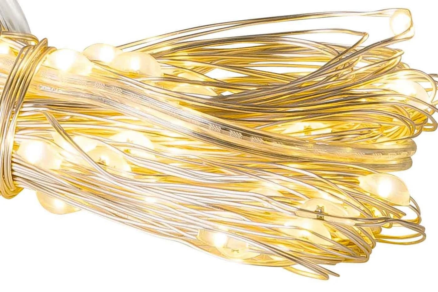 NOOR LIVING LED-Lichterkette 120 LEDs Warmweiß Timer Silber Draht 11,9m