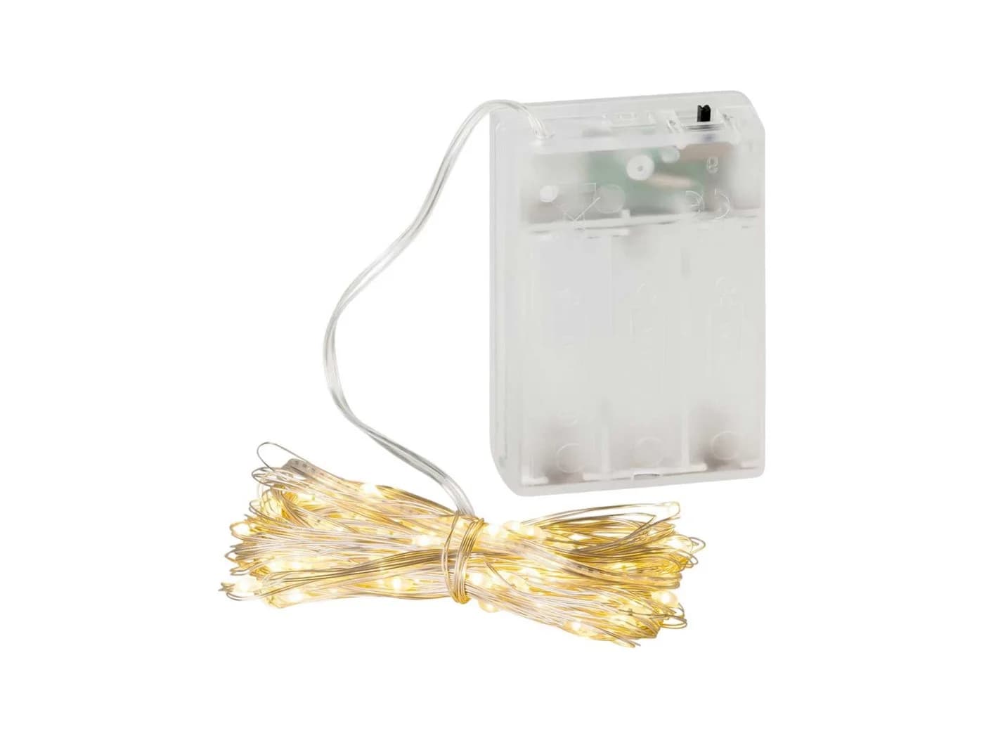 NOOR LIVING LED-Lichterkette 120 LEDs Warmweiß Timer Silber Draht 11,9m - Bild 2