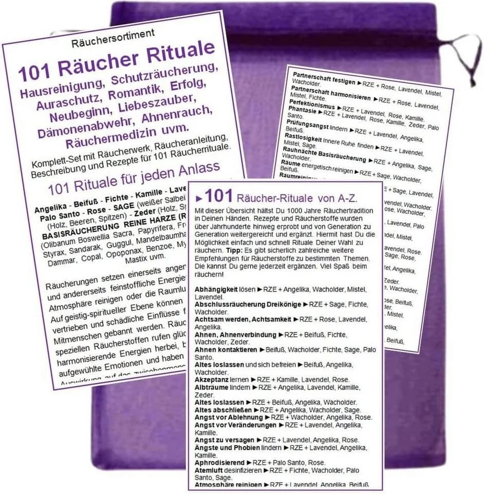 MyTobaQ Räucherschale Hausreinigung Räuchern - 20teiliges Räucher-Set 101 Rituale - Bild 5