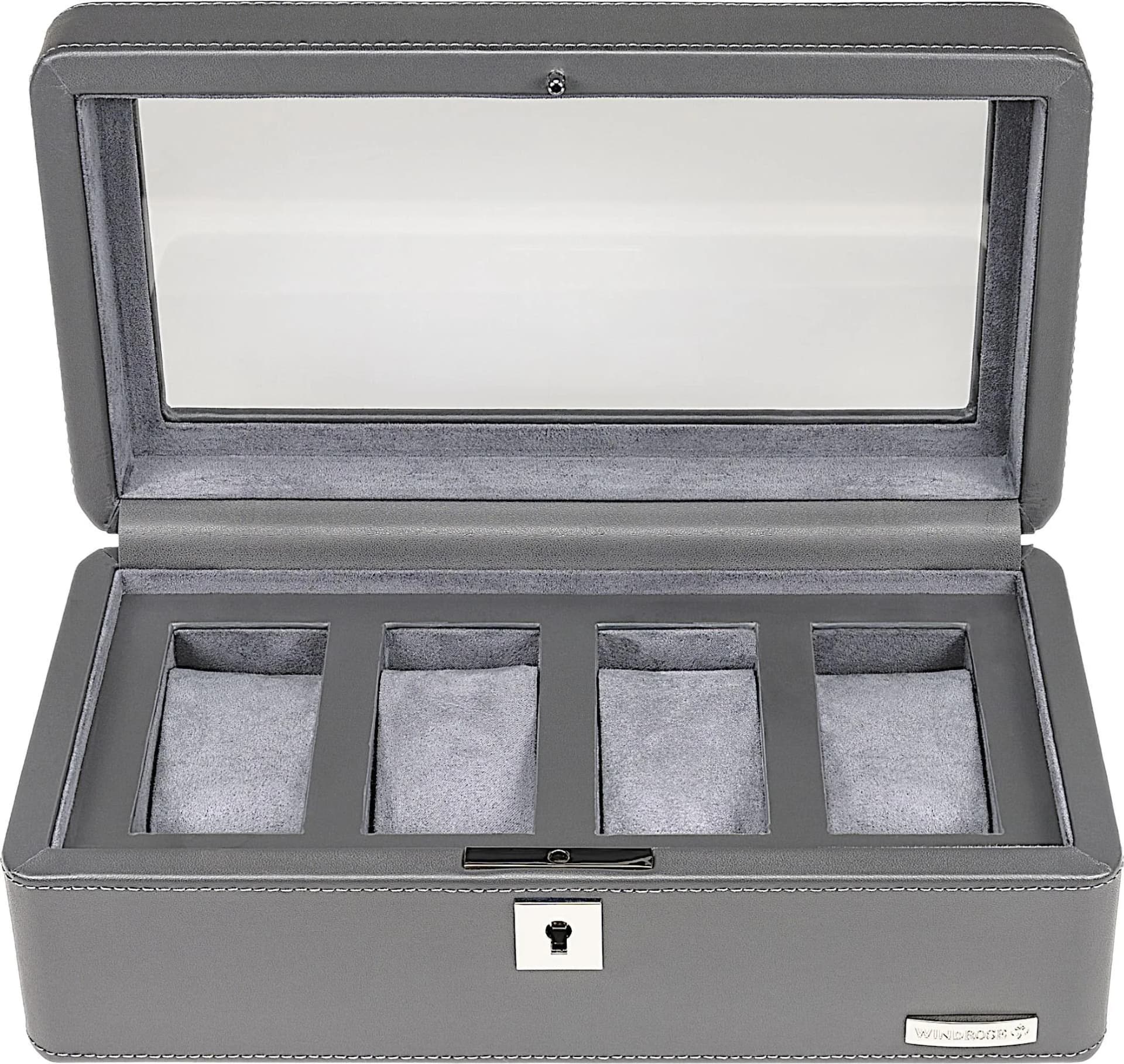 WINDROSE Uhrenbox Tempora Grau für Armbanduhren Ø max. 40mm