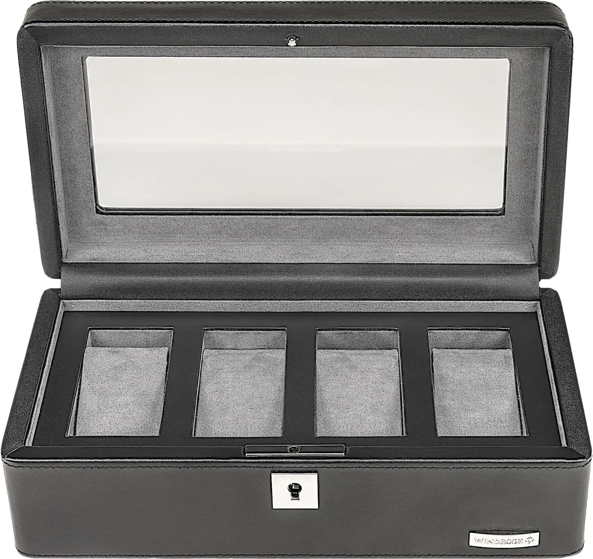 WINDROSE Uhrenbox Tempora Schwarz für Armbanduhren bis 40mm