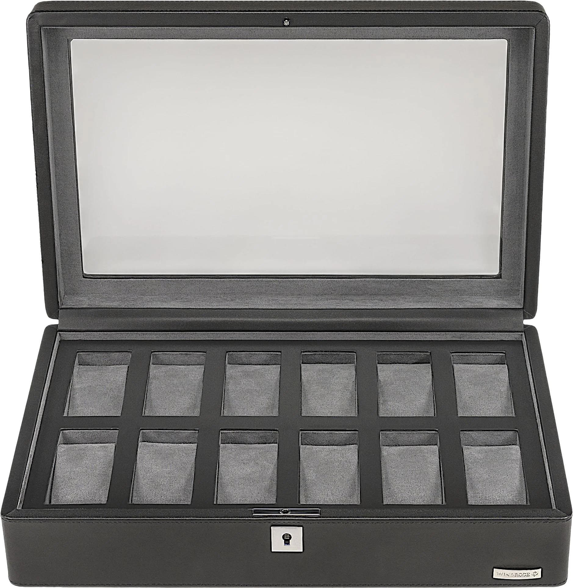 WINDROSE Uhrenbox Tempora Schwarz für Armbanduhren bis 40mm