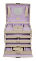 WINDROSE Schmuckkoffer Jewelry Box Beige Set mit Utensilientasche Bild 1
