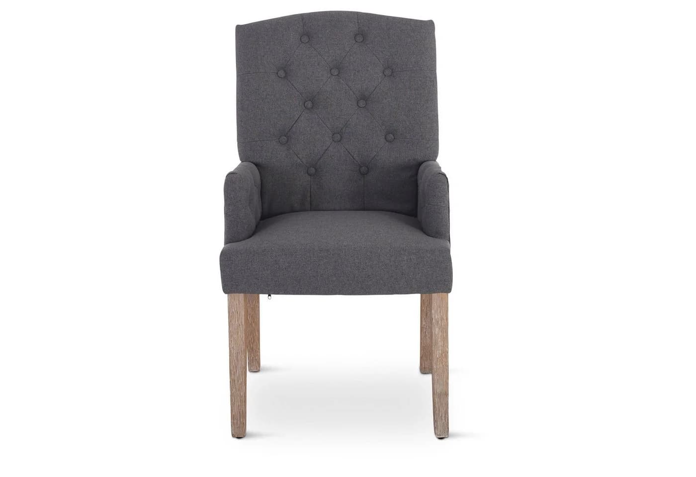 Raburg Esszimmerstuhl Victoria mit Armlehnen Chesterfield-Design Grau - Bild 5