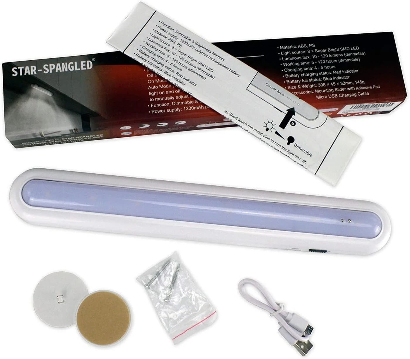 @tec LED Schrankleuchte Unterschrankleuchte Sensor LED fest integriert wiederaufladbar Unterbaulampe dimmbar Automatik - Bild 5