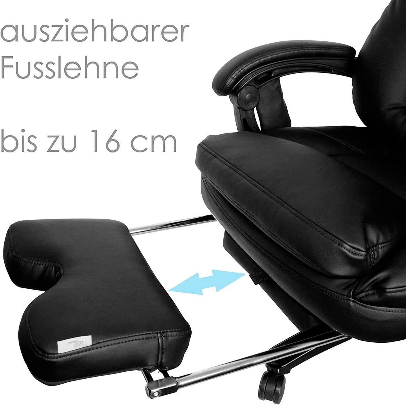 @tec Massagesessel Bürostuhl Shiatsu & Wärmefunktion TIGA deluxe Schwarz - Bild 4