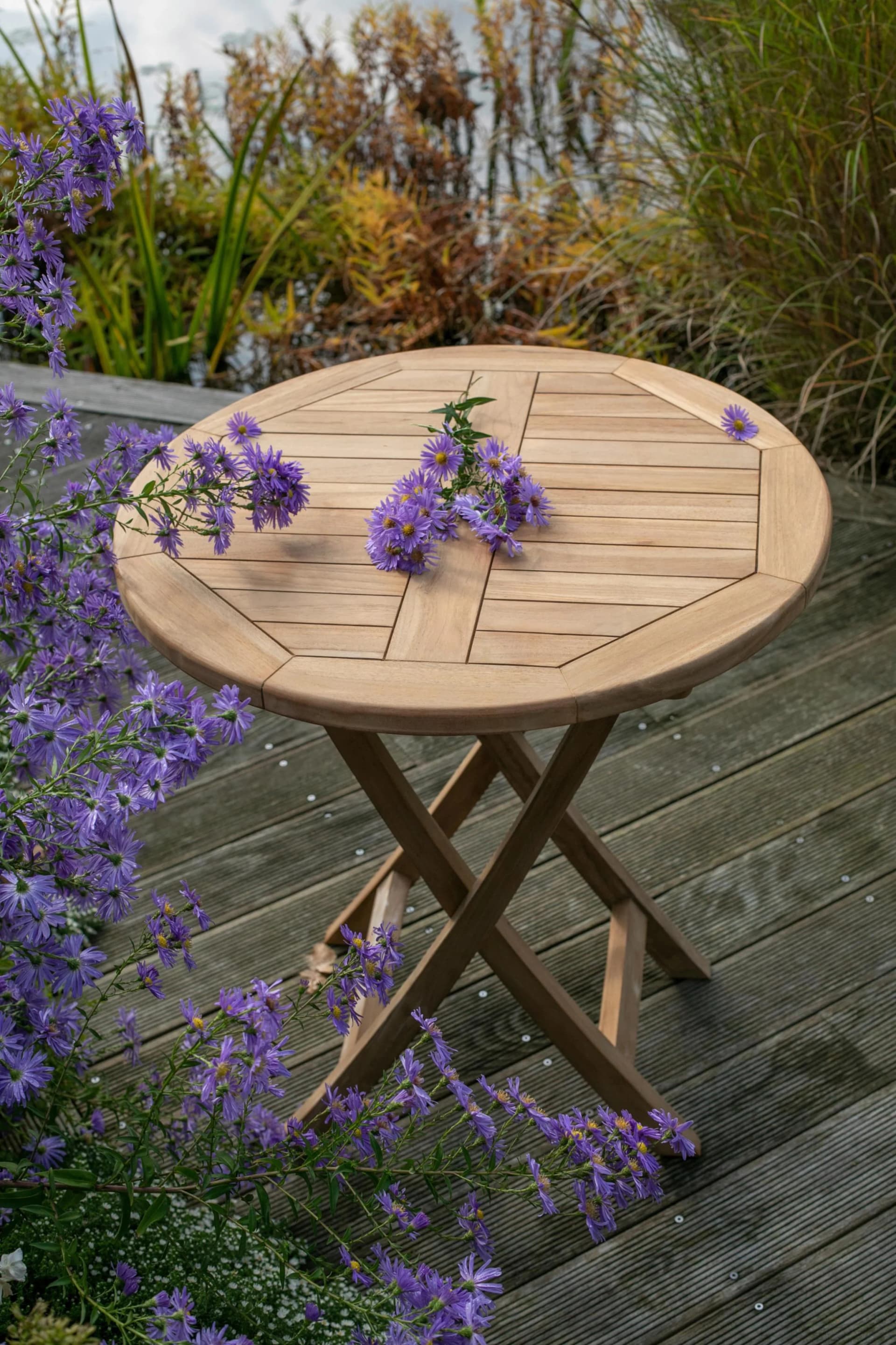 Riess Ambiente Gartentisch EMPIRE TEAK - Massivholz Rund Klappbar