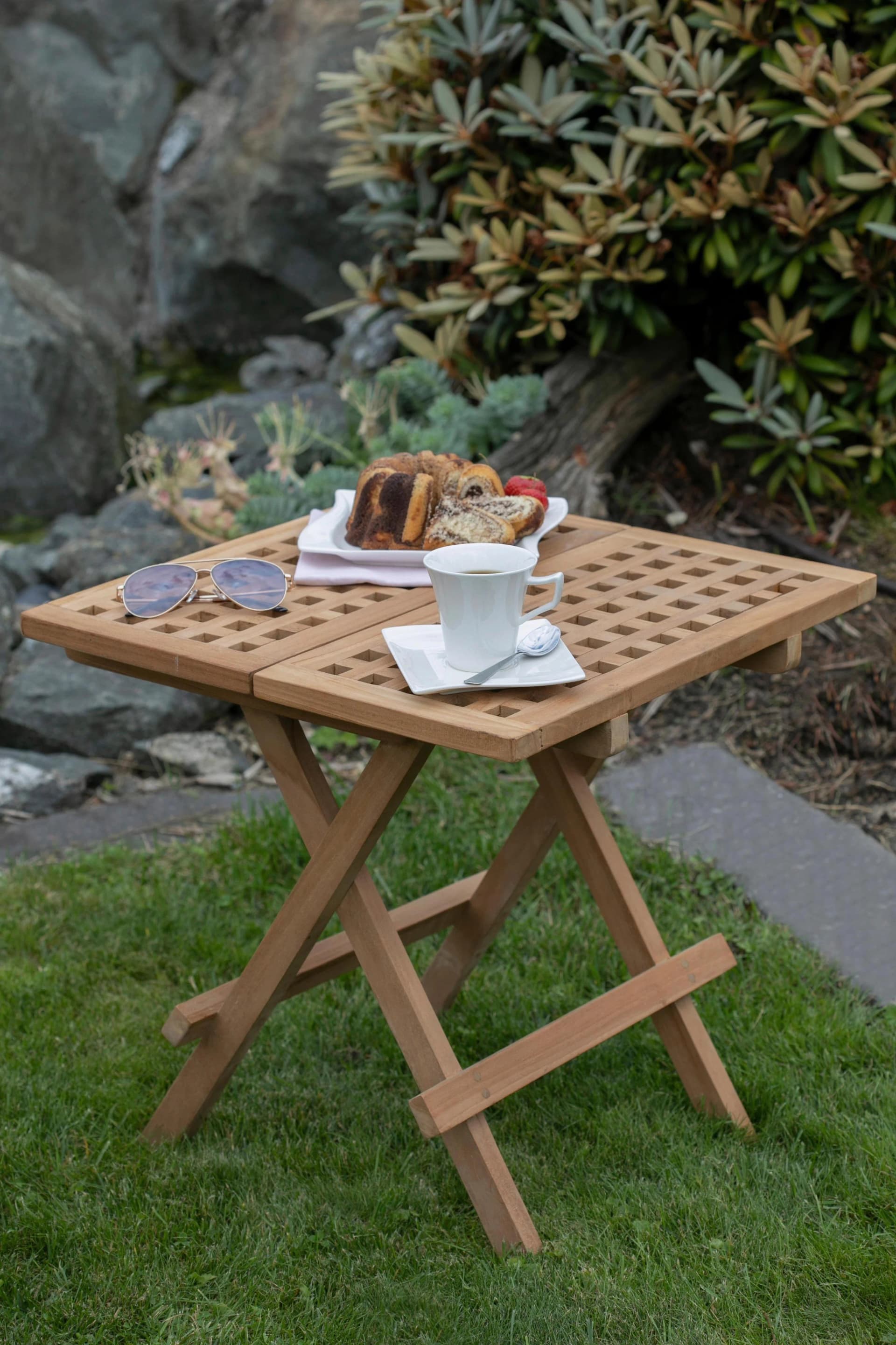 Gartenbeistelltisch Woodie Teak Teakfarben