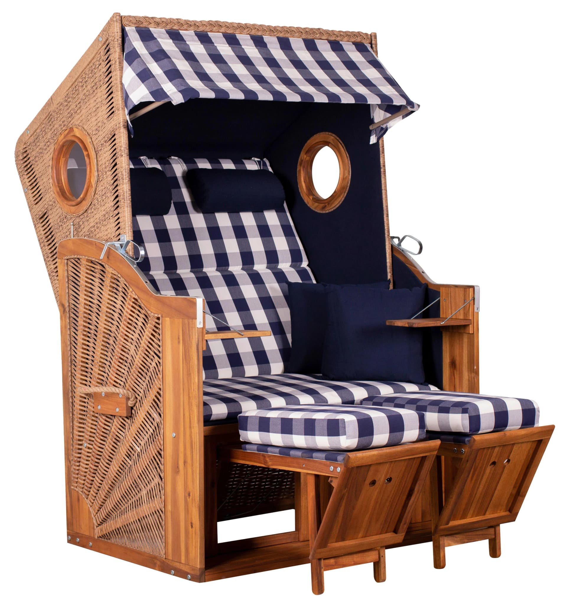 Strandkorb Trend 45 Braun Akazienholz DeVries