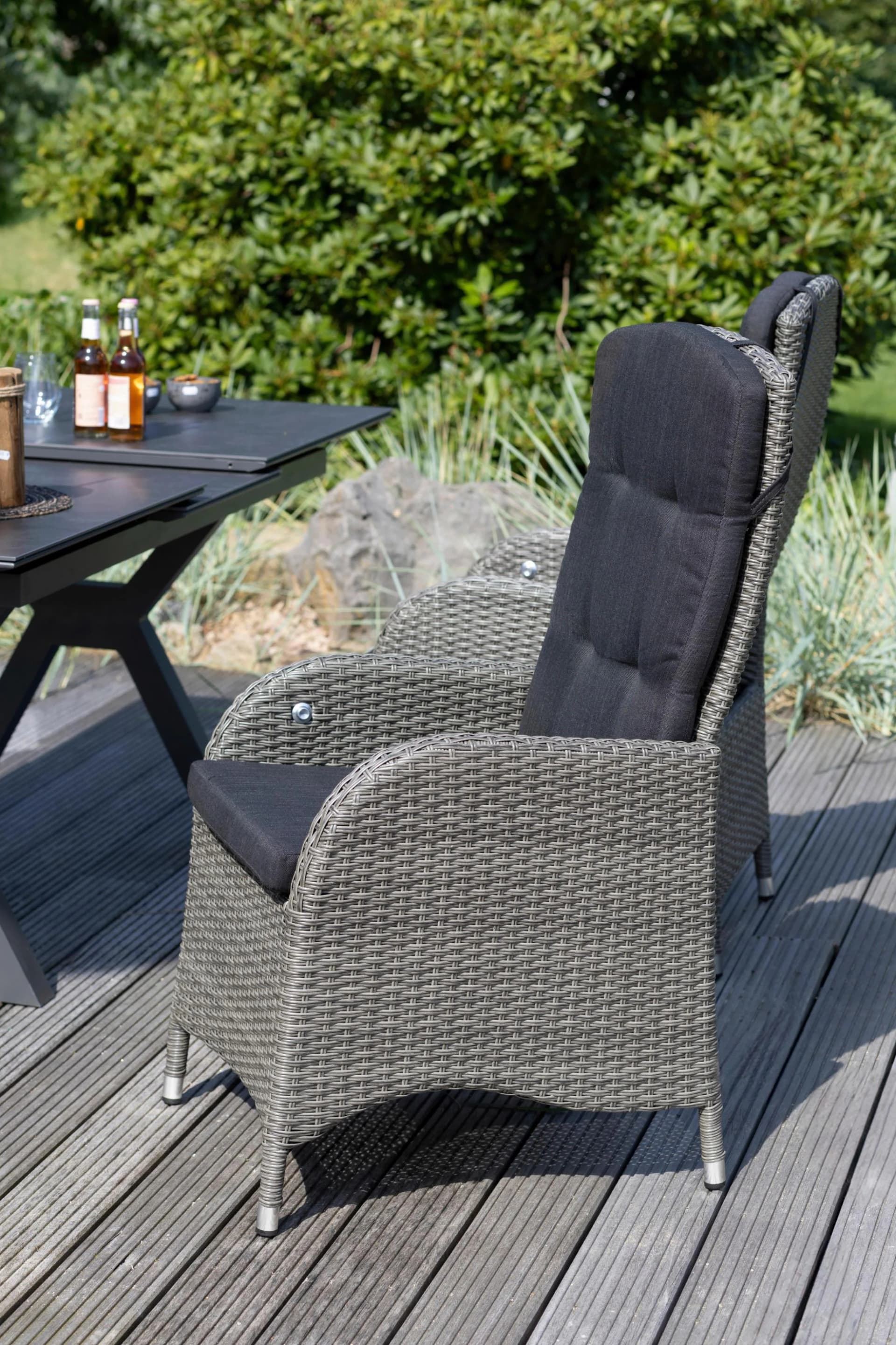 Gartenstuhl JUAN Aluminium PE-Geflecht Grau