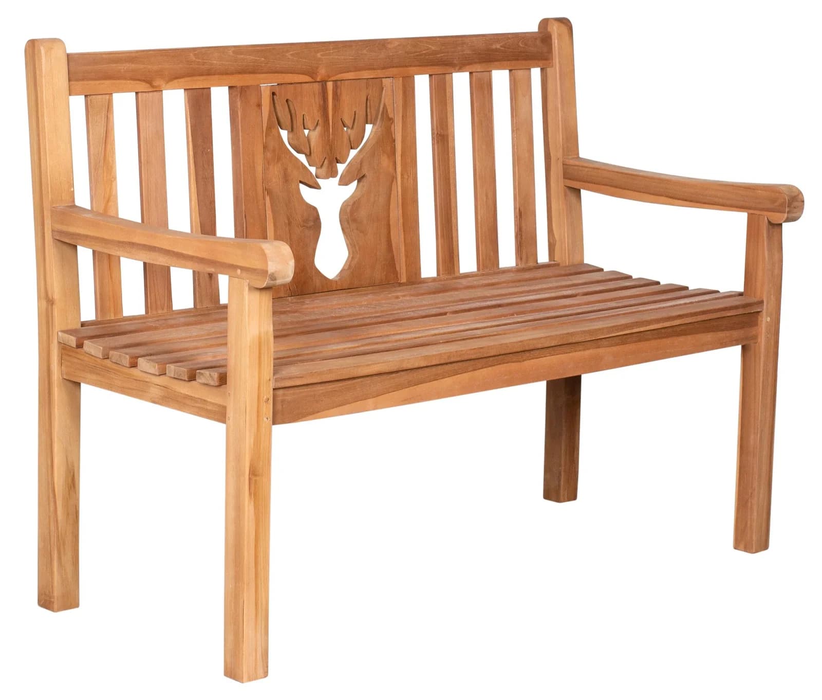 DeVries Gartenbank WOODIE HIRSCH Teak 2-Sitzer Braun