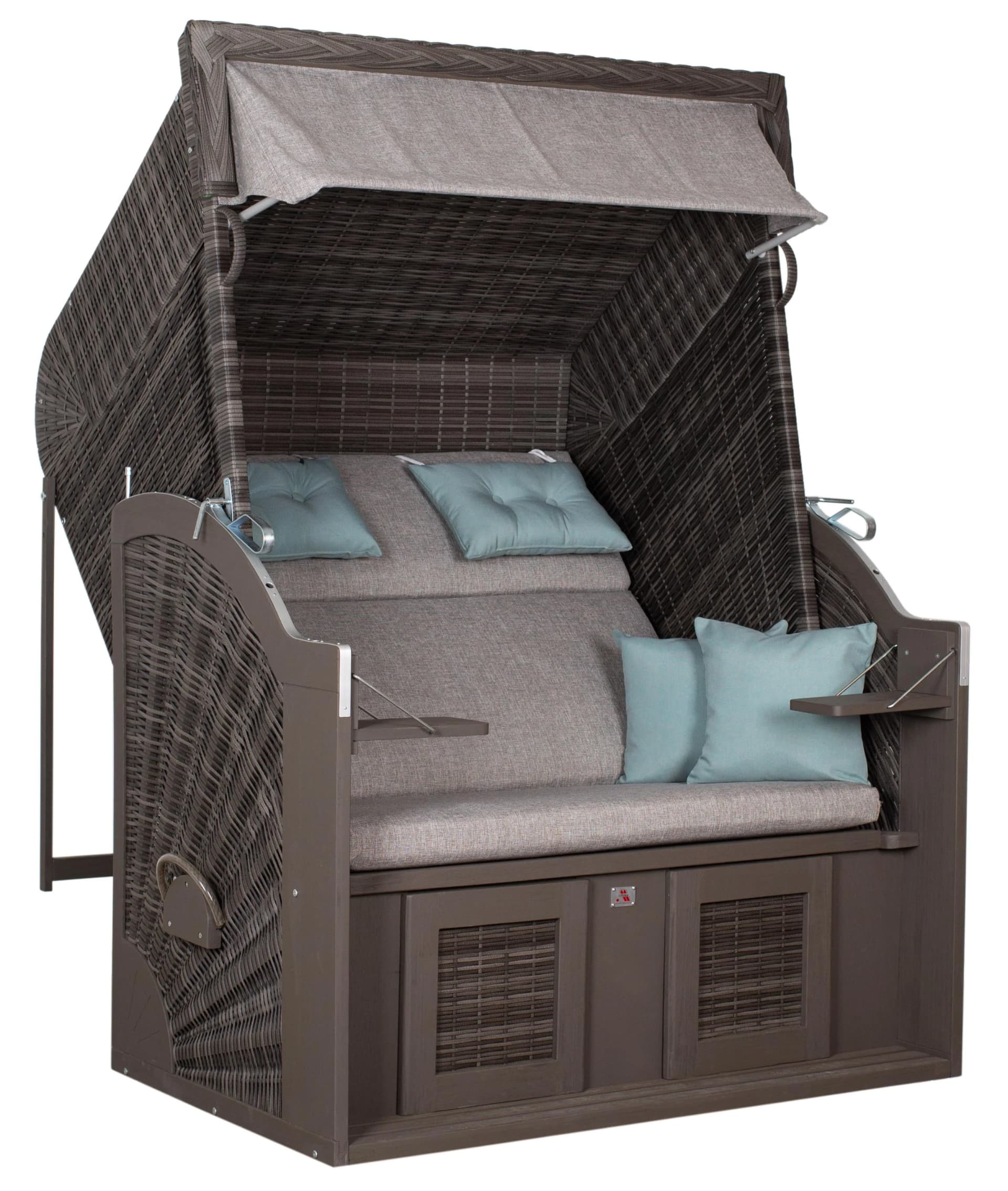 DeVries Strandkorb CLASSIC XL Grau-Blau