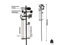 CEPEWA Wetterstation Barometer Regenmesser Thermometer Schwarz Bild 1