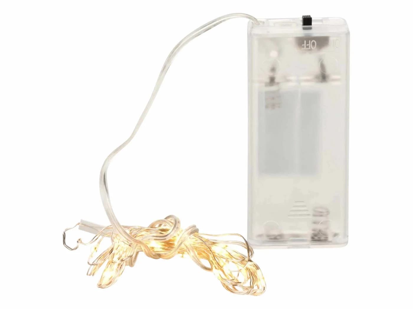CEPEWA LED-Lichterkette 10 LED Warmweiß 0,9m Batterie Silber - Bild 2
