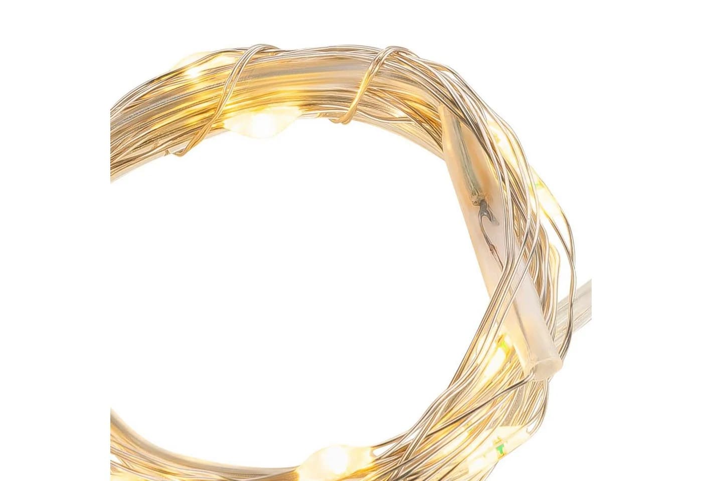 CEPEWA LED-Lichterkette 20 LEDs warmweiß 1,9m silber