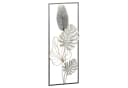 CEPEWA Wanddeko Metallrahmen Blätter Grau Silber Gold Bild 5