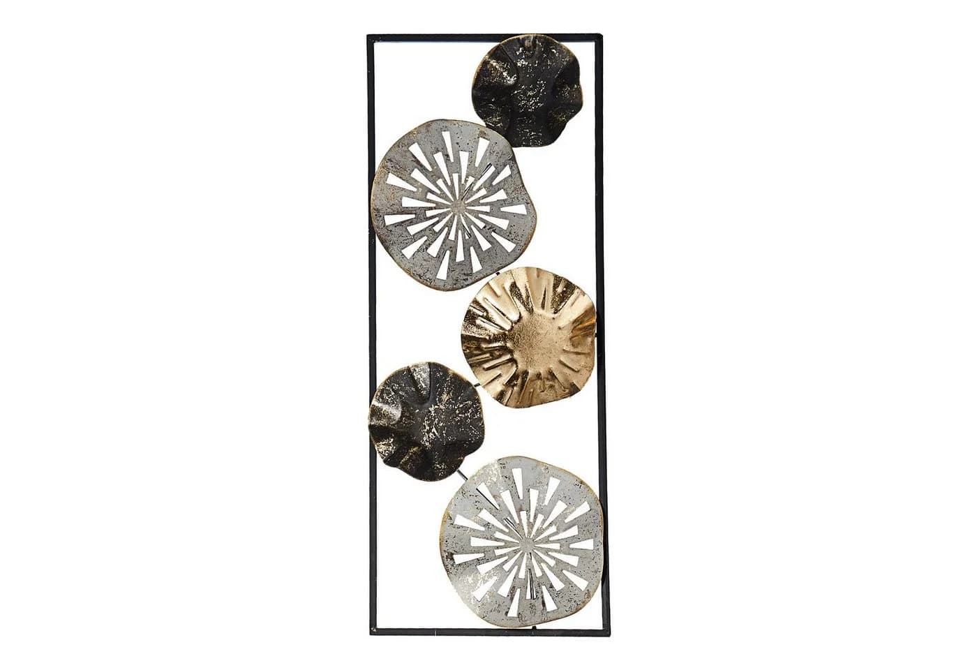 CEPEWA Kunstdruck Wanddeko Metall Grau Silber Gold - Bild 5