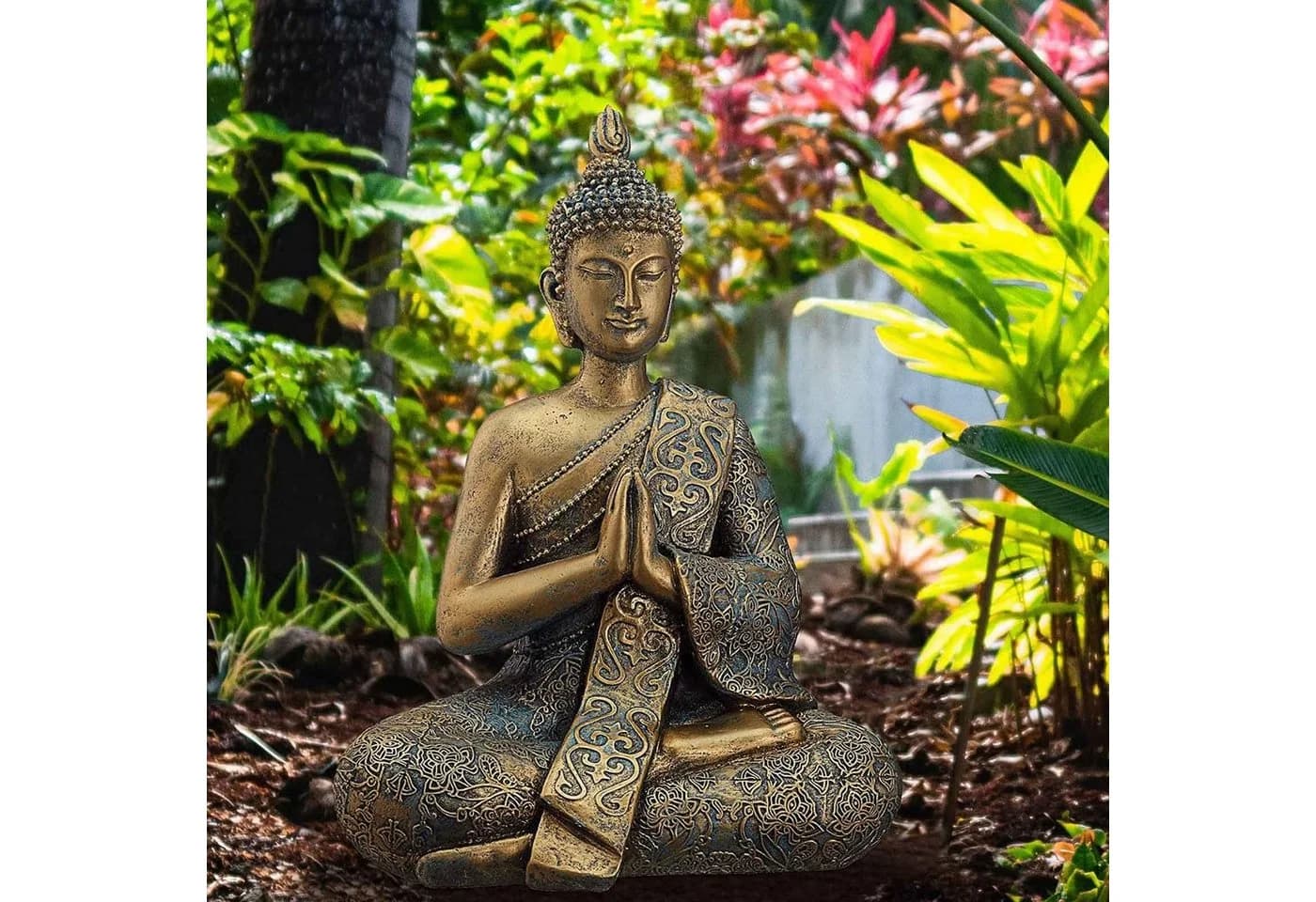 HAC24 Buddhafigur Sitzender Buddha Deko Figur