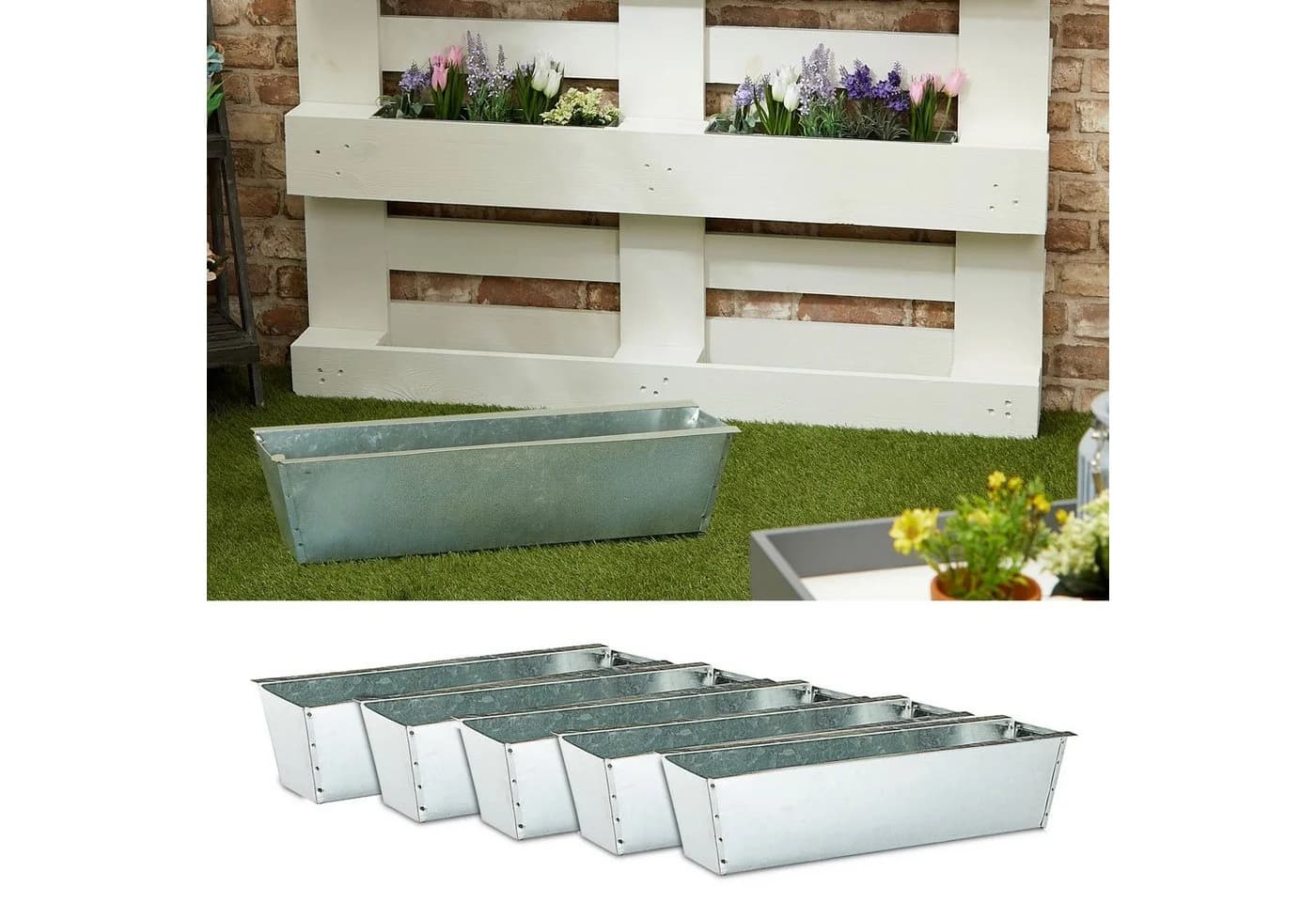 CEPEWA Pflanzkasten 6er Set Zink Silber - Bild 2