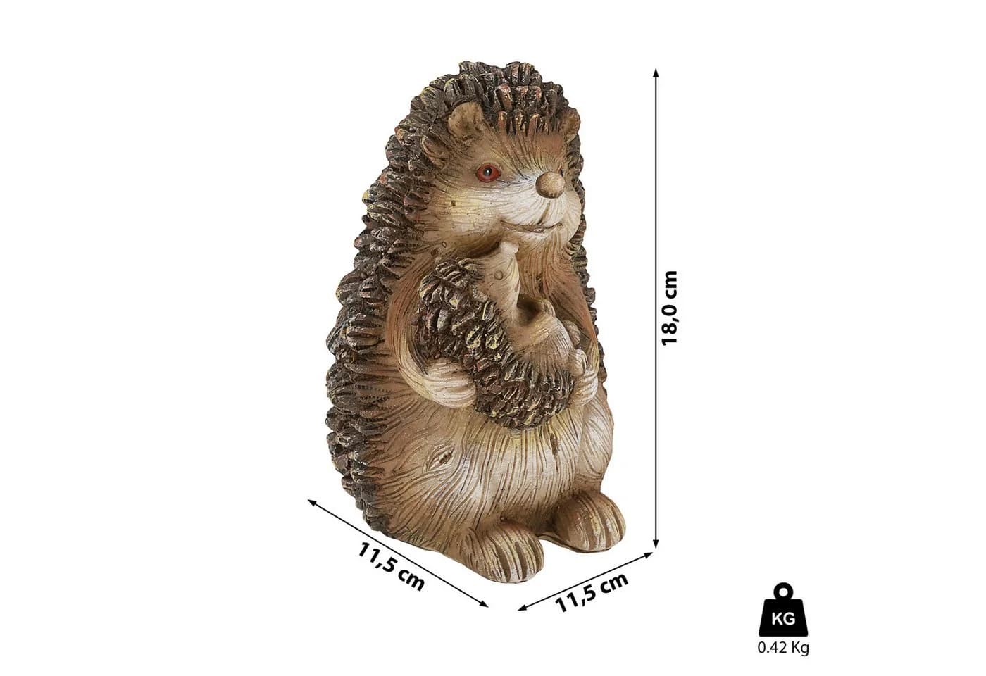 CEPEWA Dekofigur Igel Mama mit Kind 11,5x17,5cm Polyresin