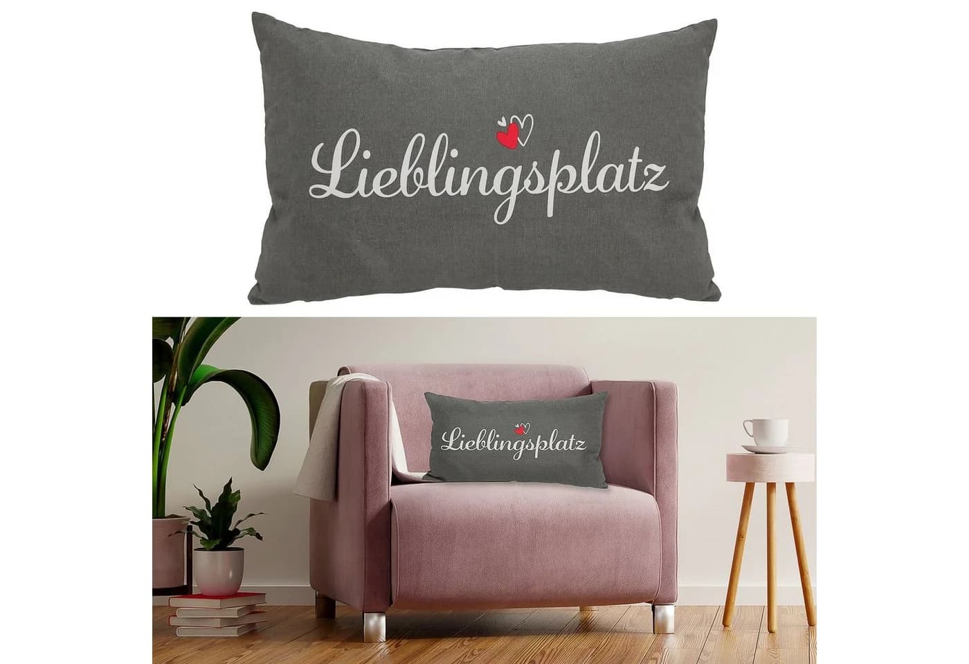 CEPEWA Dekokissen Lieblingsplatz Kuschelkissen - Bild 2