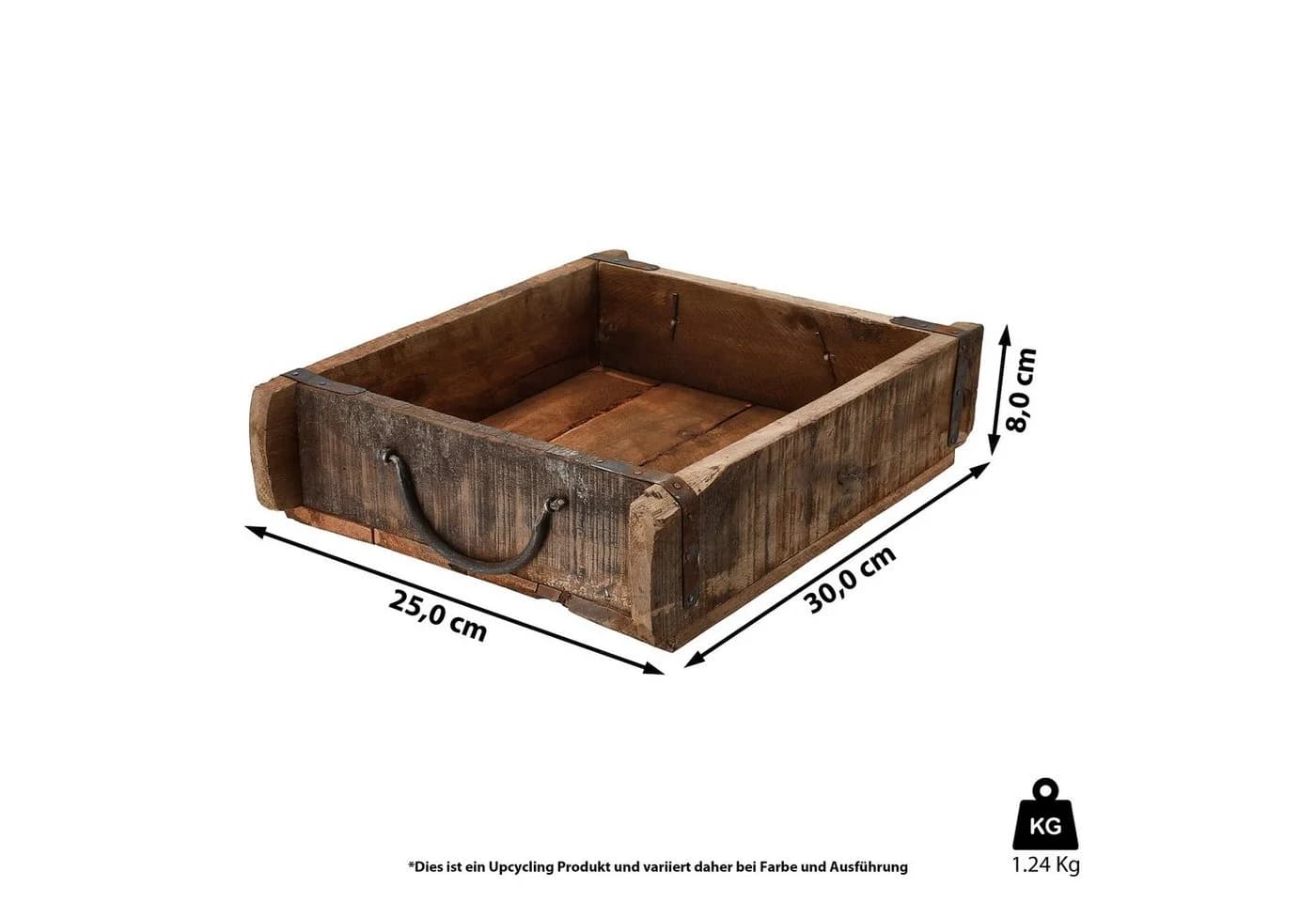 CEPEWA Holzkiste Ziegelform Altholz Vintage Braun