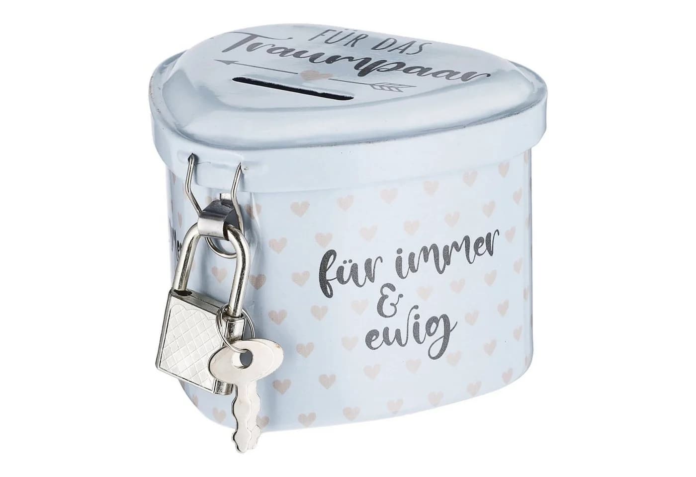 CEPEWA Spardose Herz Traumpaar Hochzeit Weiß/Grau/Rosa - Bild 4