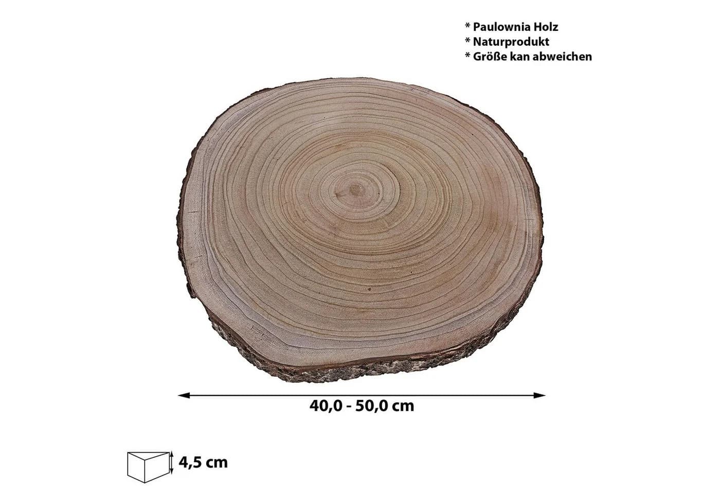 CEPEWA Baumscheibe Paulownia Holz Dekoschale
