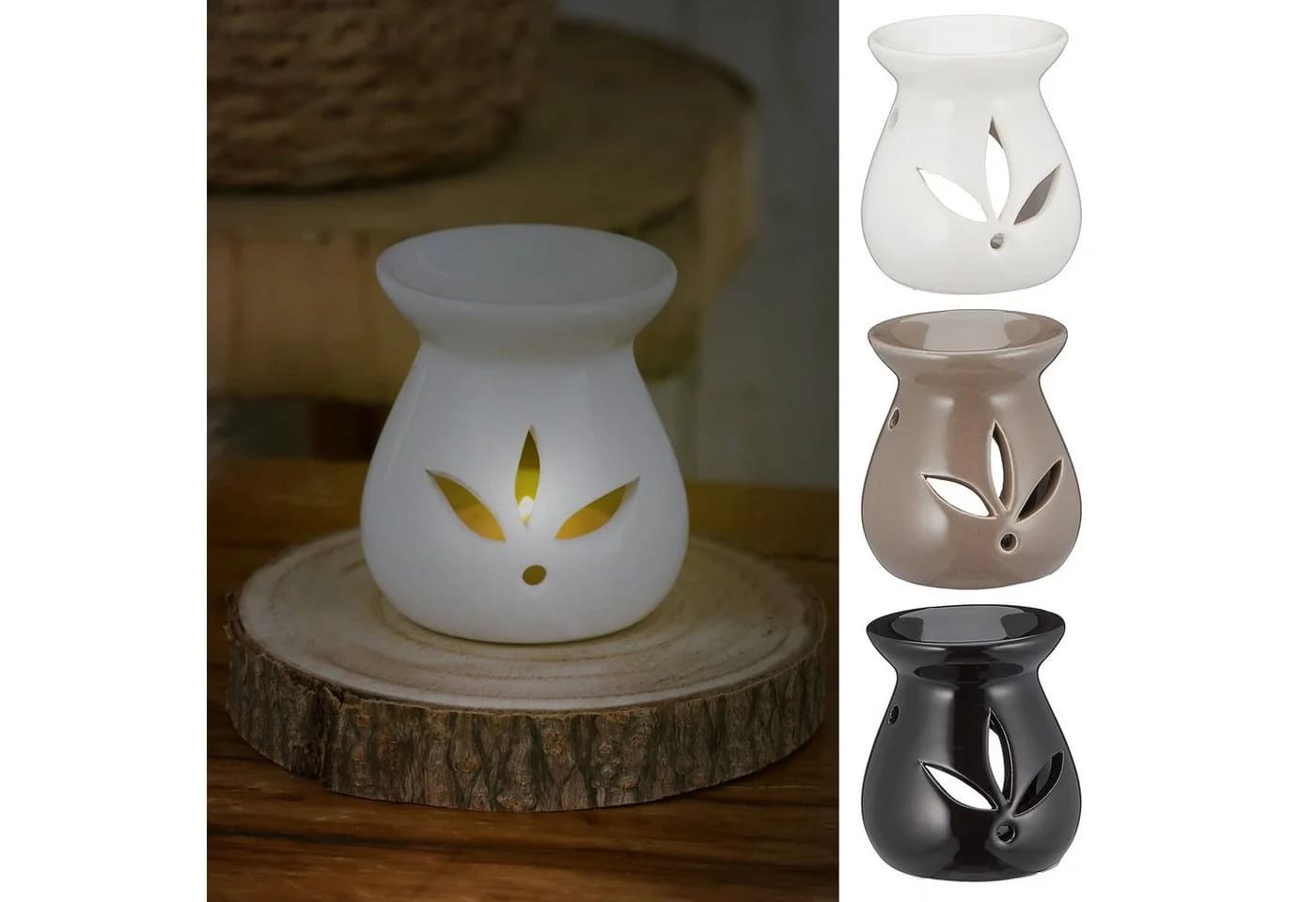 CEPEWA Duftlampe 3er Set Keramik Schwarz/Weiß/Braun - Bild 2