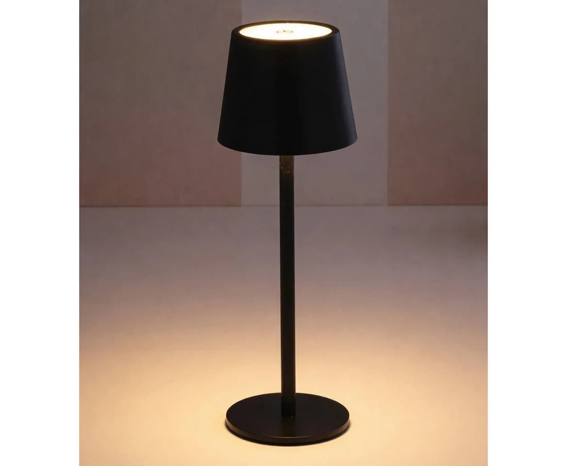 CEPEWA LED Tischleuchte Touch Akku Schwarz USB - Bild 3