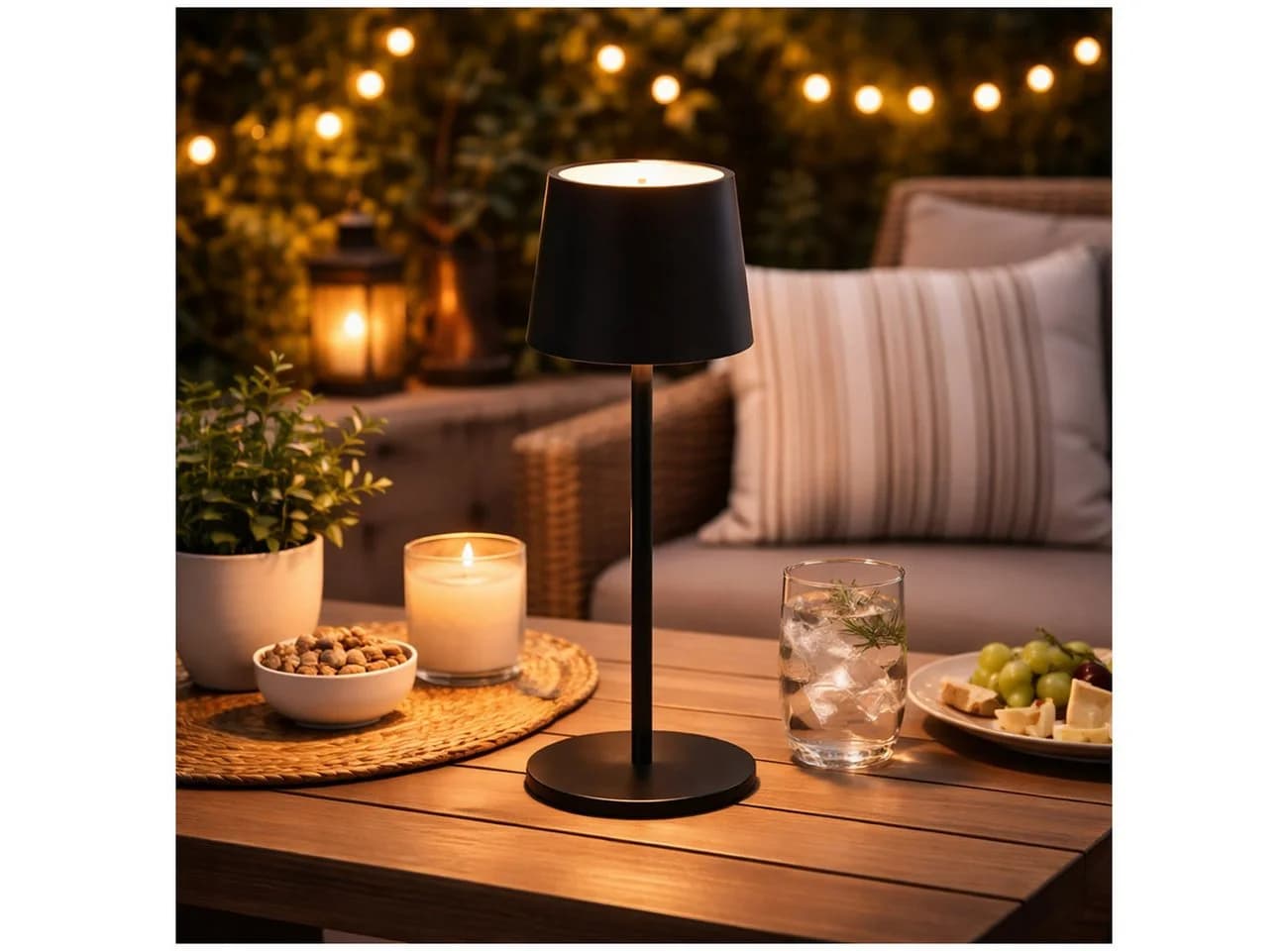 CEPEWA LED Tischleuchte Touch Akku Schwarz USB - Bild 4