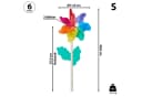 CEPEWA Windspiel Windrad 6er Set Ø11cm H30cm Holzstab Kunststoff bunt Bild 1