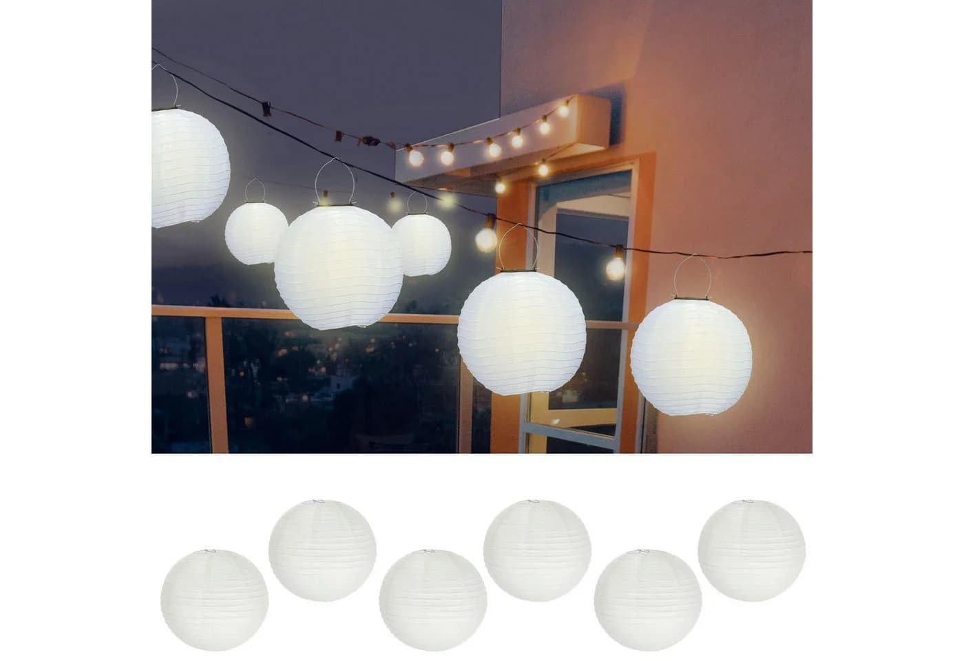 CEPEWA Papierlampion 6er Set Weiß Ø35cm Laterne Deko - Bild 2