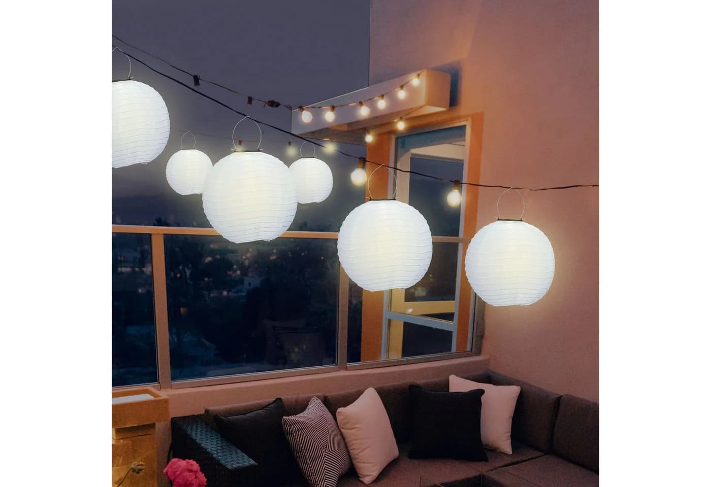 CEPEWA Papierlampion 6er Set Weiß Ø35cm Laterne Deko - Bild 4
