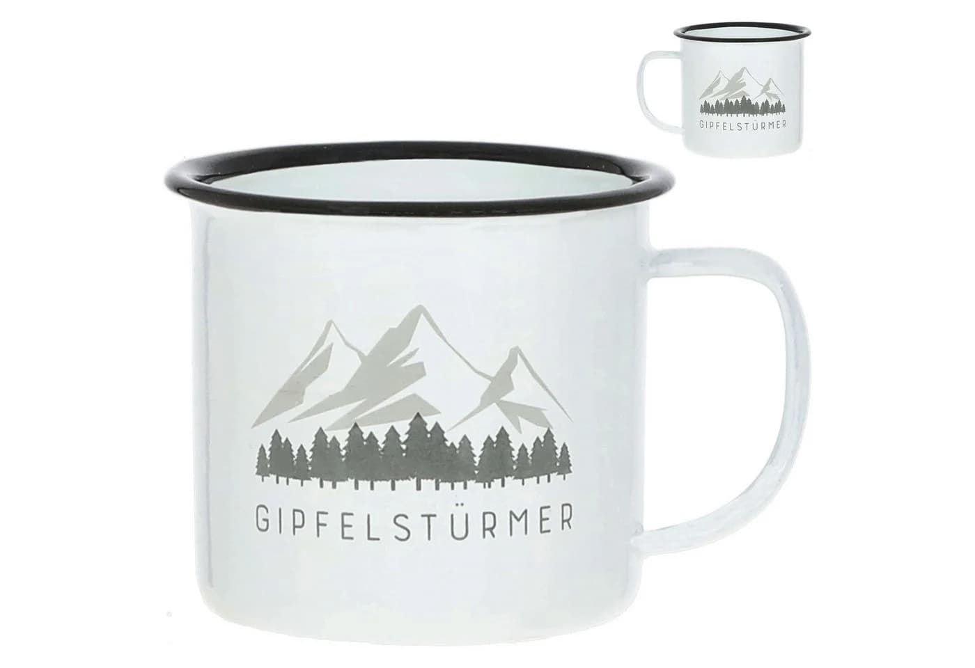 CEPEWA Tassen 3er Set 'Mountain' Metall Retro Design Bergmotiv - Bild 4