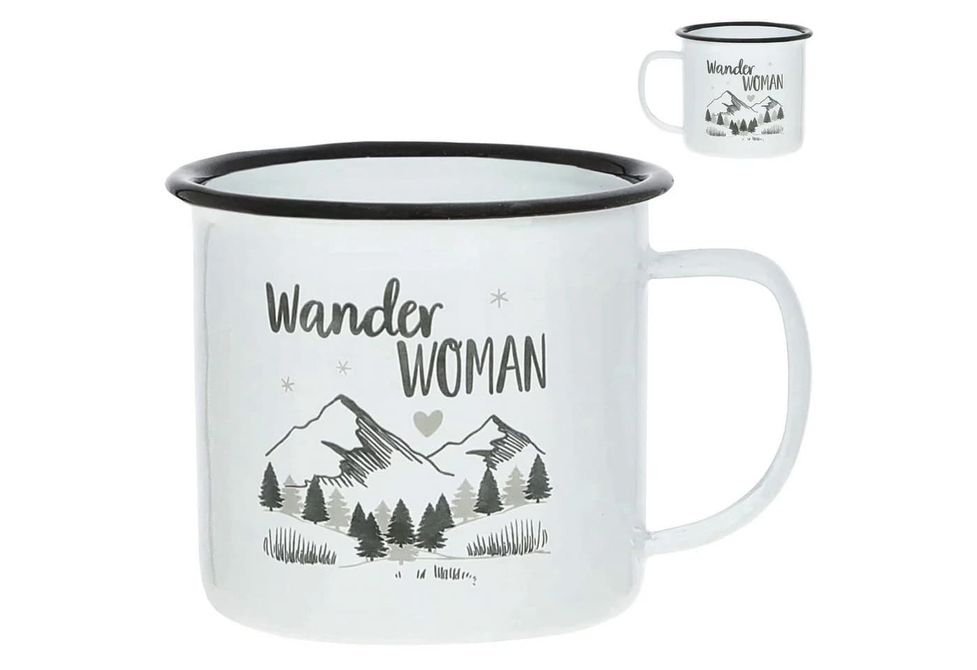 CEPEWA Tassen 3er Set 'Mountain' Metall Retro Design Bergmotiv - Bild 5
