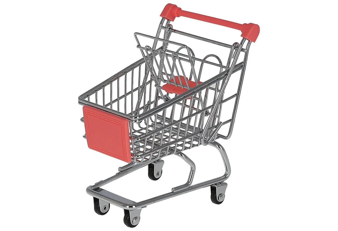 CEPEWA Miniatur-Einkaufswagen Silber/Rot Spielzeug Organizer - Bild 2