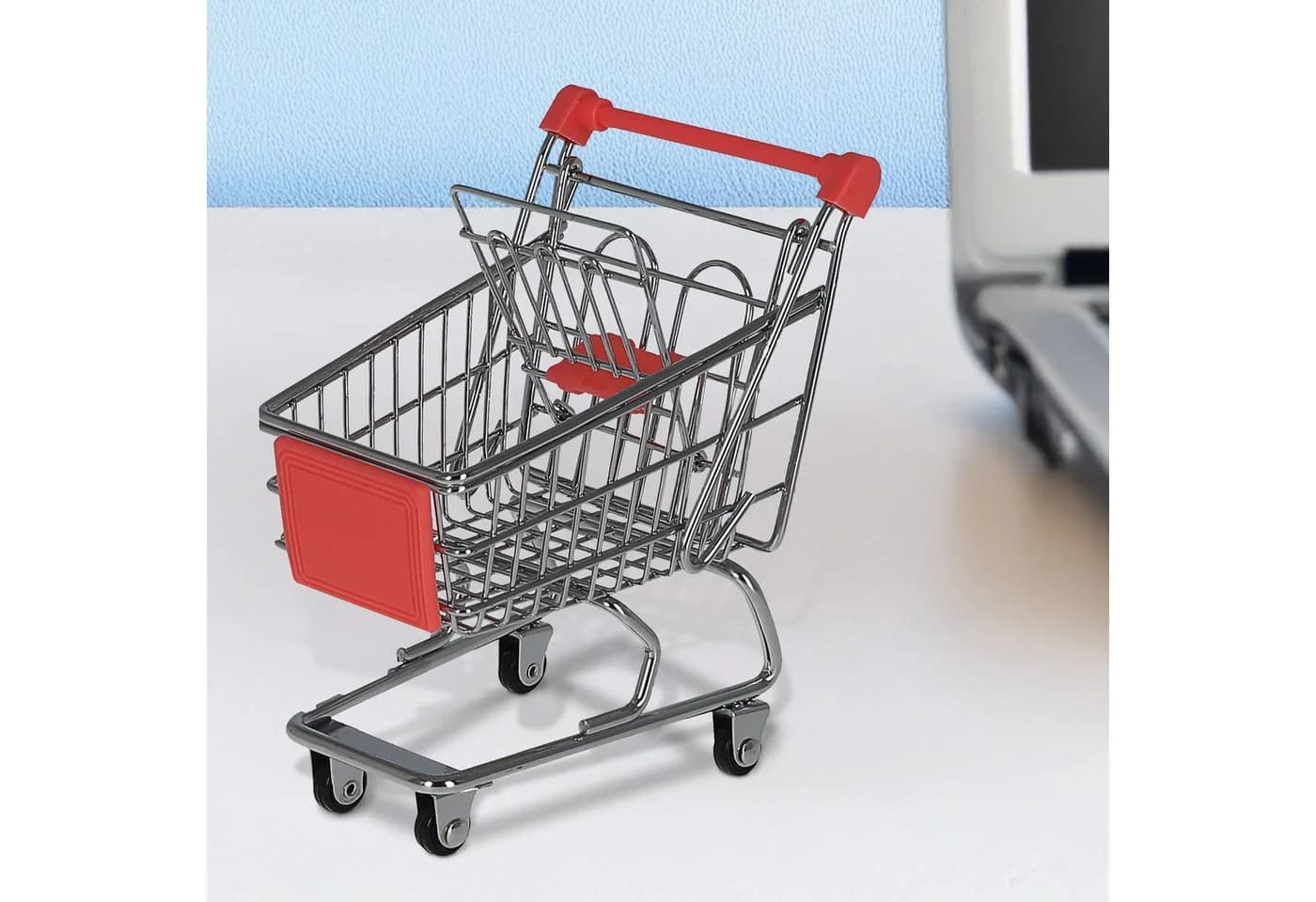 CEPEWA Miniatur-Einkaufswagen Silber/Rot Spielzeug Organizer - Bild 3