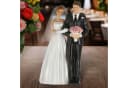 CEPEWA Hochzeitspaar Tortenfigur Weiß Schwarz Polyresin Brautpaar Deko Bild 3
