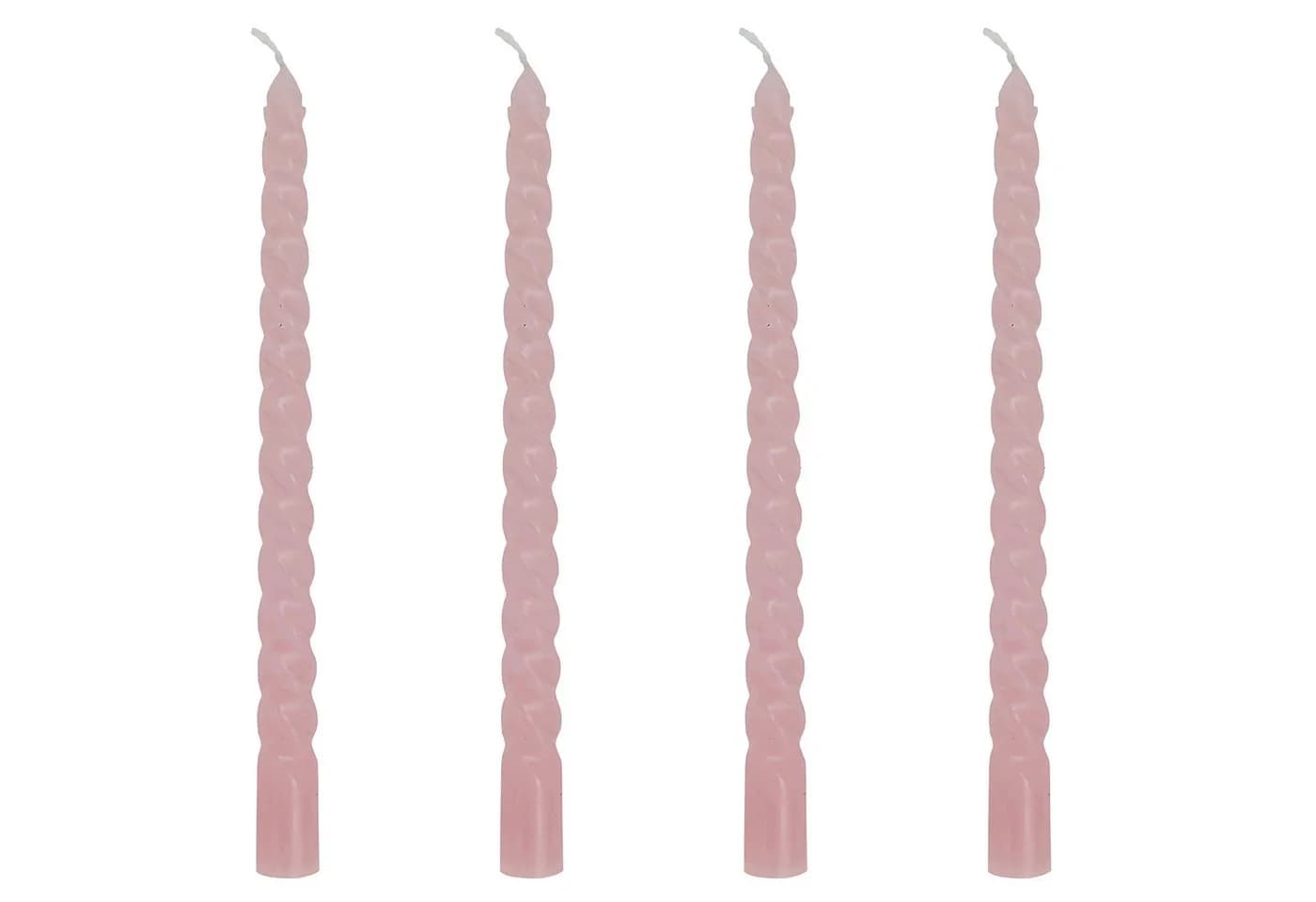 CEPEWA Spitzkerze 'Twisted' 24er Set Rosa - Bild 4