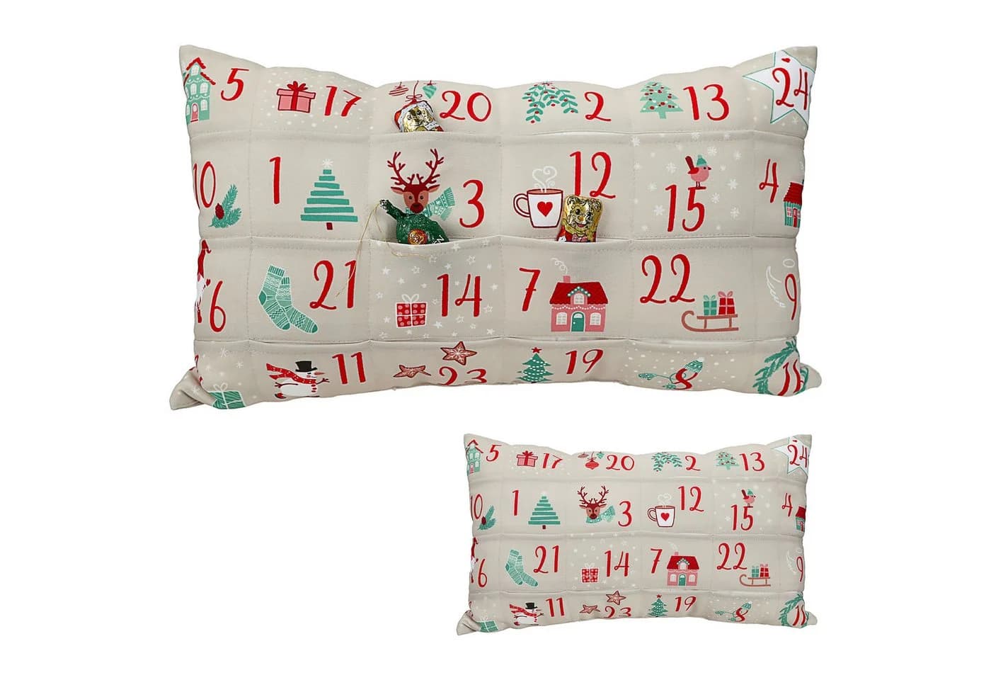 CEPEWA Adventskalender Kissen 24 Einstecktaschen - Bild 2