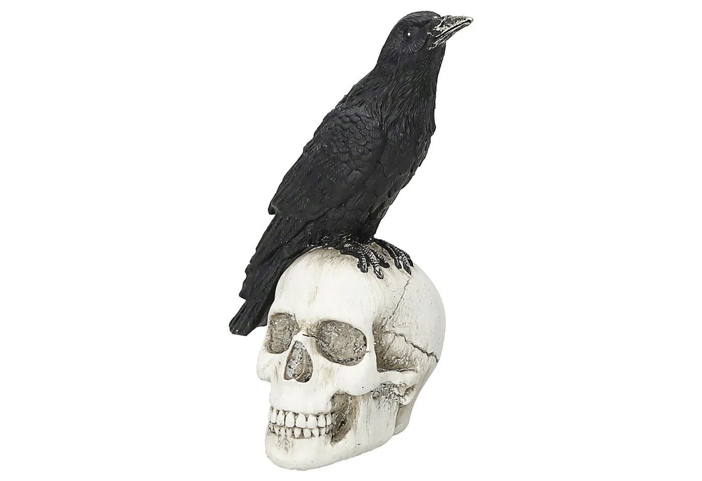 CEPEWA Dekofigur Rabe Totenschädel Polyresin Halloween Deko - Bild 2