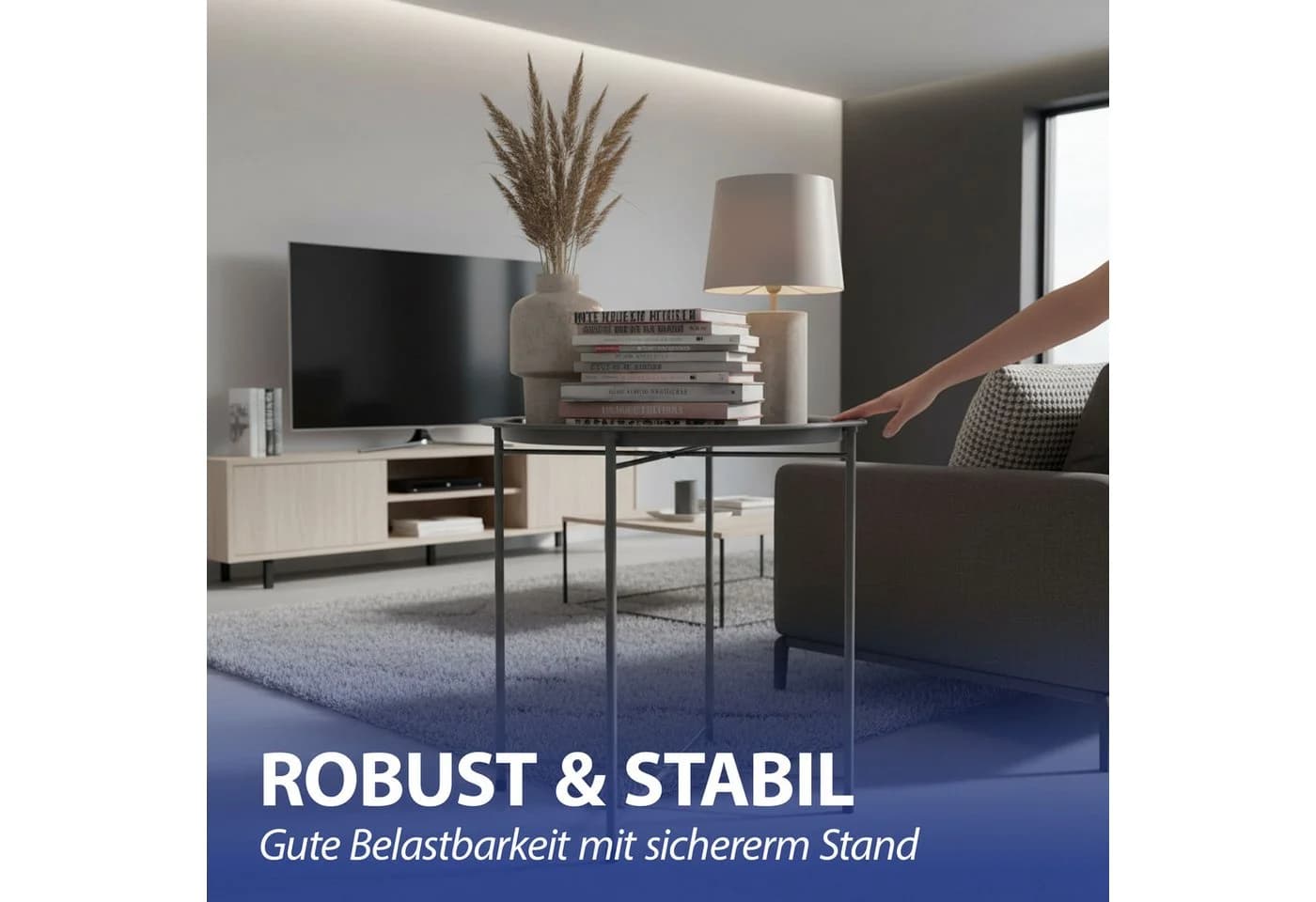 CEPEWA Beistelltisch grau rund Industriedesign - Bild 5