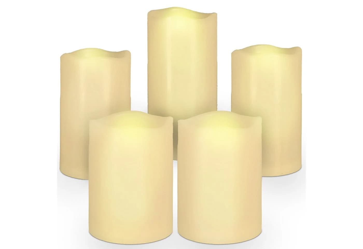 CEPEWA Outdoorkerze LED Kerzen Set 5er Echtwachsoptik Warmweiß - Bild 5